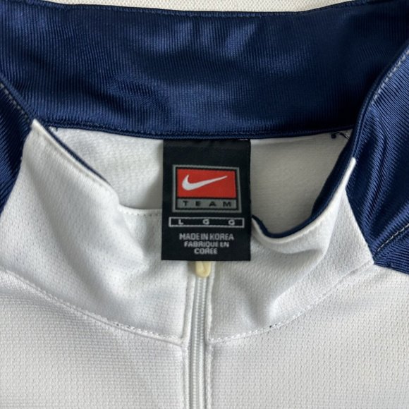 Vintage Y2K NIKE TEAM NBA LOGO Quarter Zip Pullover Sweatshirt Men Size XL White - Picture 6 of 10